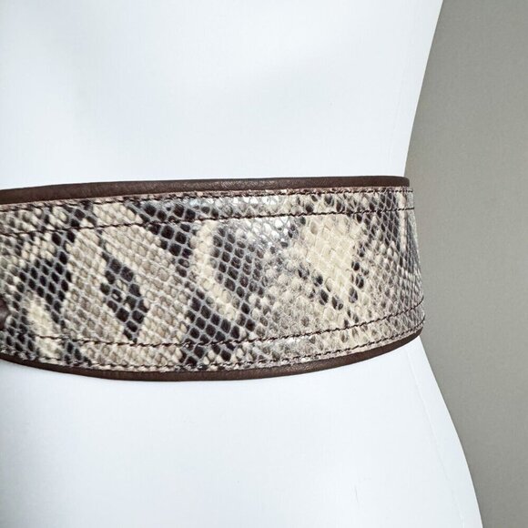 Marc Cain Leather Snakeskin Tie Front Belt - Picture 5 of 9